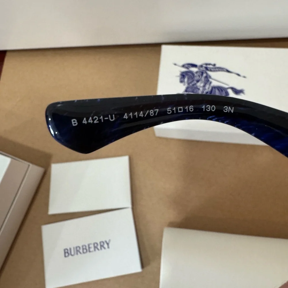 Burberry Check Blue Cat-Eye Sunglasses for Women - Picture 11 of 15